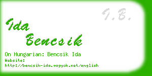 ida bencsik business card